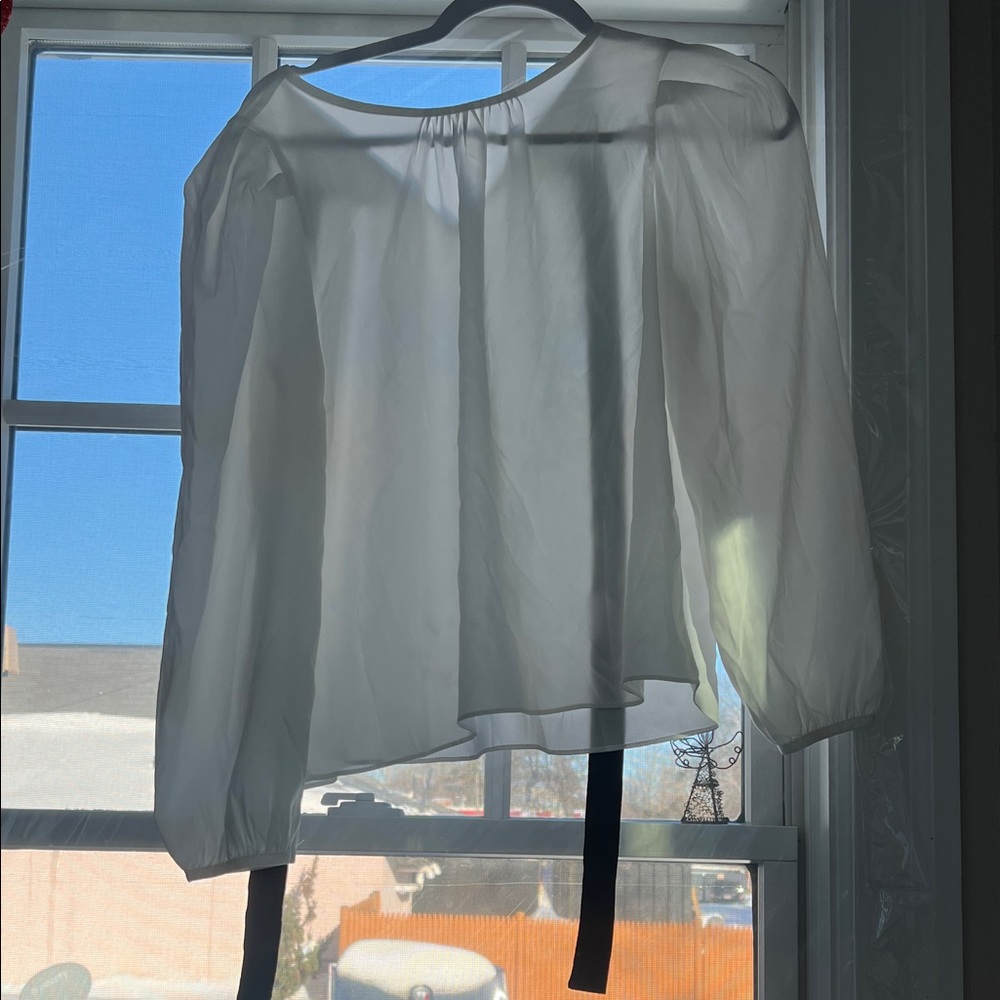 Elegant White Sheer Blouse